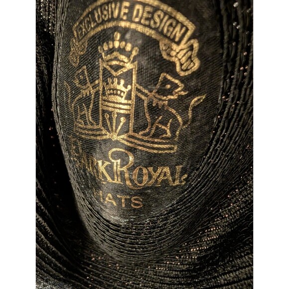 Park Royal Fedora Hat Black Paisley Band Sz 7 1/8 Vintage Style Old Hollywood - Picture 7 of 10